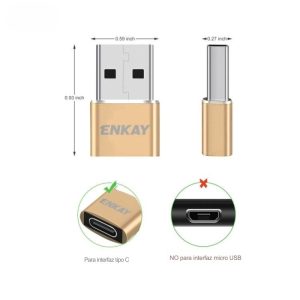 Adaptador Enkay AT105 de aleación de aluminio resistente con carga rápida.