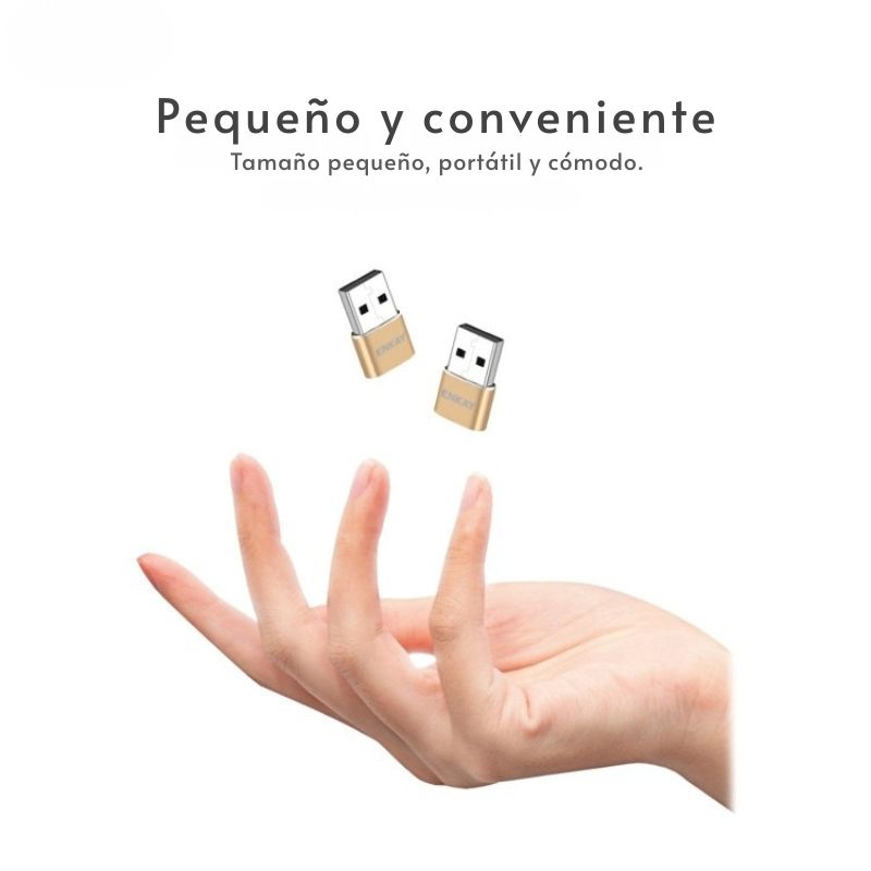 Adaptador Enkay AT105 de aleación de aluminio resistente con carga rápida.
