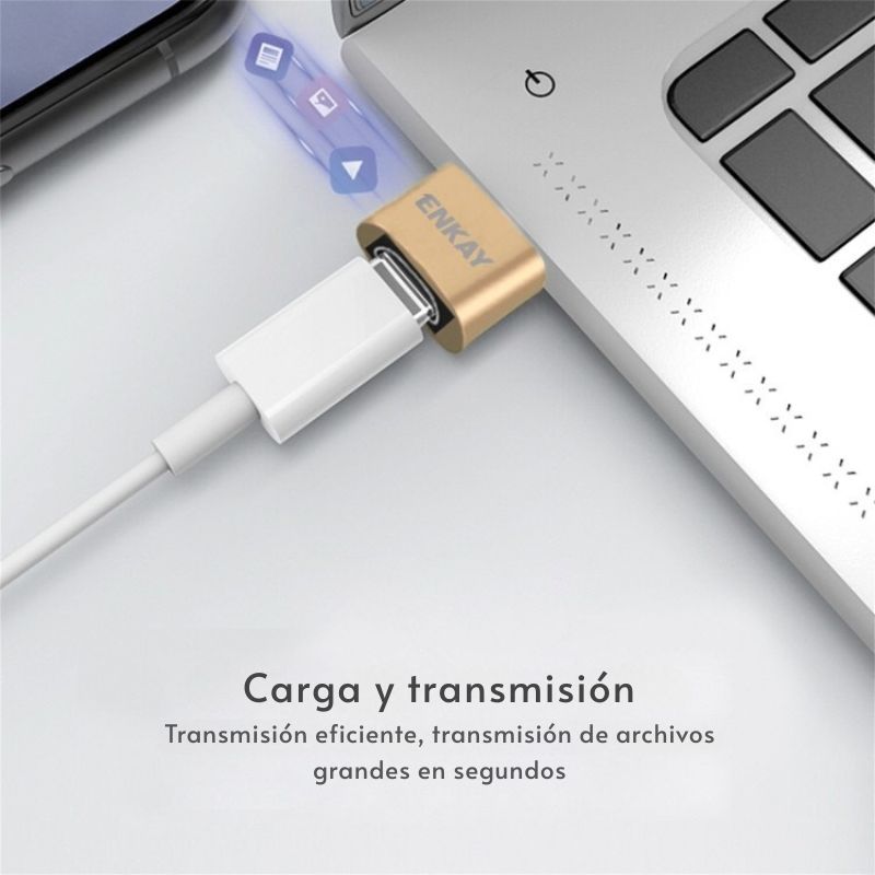 Accesorio Enkay USB a USB-C con diseño mini plug-and-play.