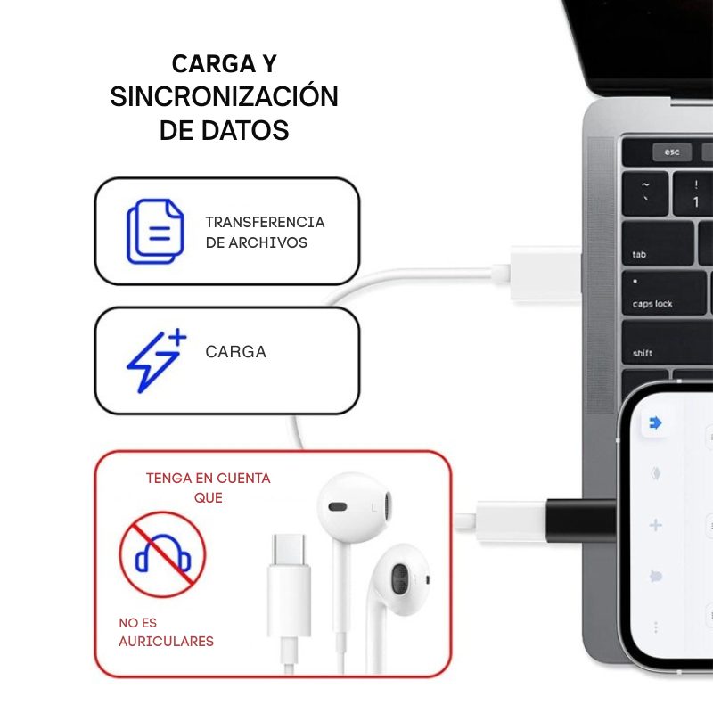 Accesorio Enkay USB-C a Lightning resistente y ligero.