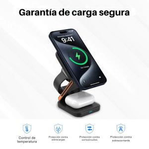 Cargador de celular rápido compatible con iPhone y Samsung Galaxy.