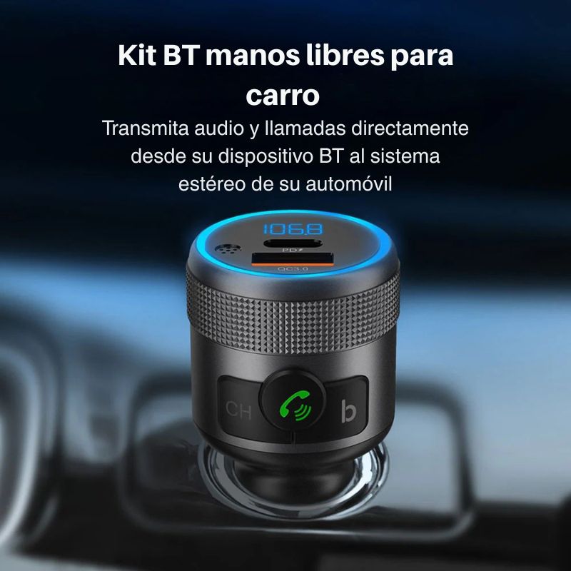 Kit manos libres Spectro T1 BT de ArgomTech con doble puerto de carga r&aacute;pida.