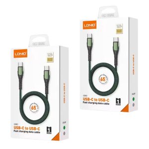 "Cable de carga rápida LDNIO LC101 de 65W, con conexión Type-C a Type-C, compatible con USB4 e iPhone. Fabricado con aleación de aluminio y diseño resistente."