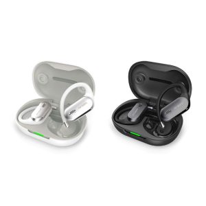 Audífonos inalámbricos SkeiPods E90 open-ear con AI ENC y 28 horas de autonomía, modelo ARG-HS-5090BK.