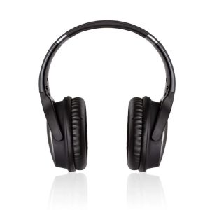 Auriculares Bluetooth con diadema ajustable y diseño portátil.