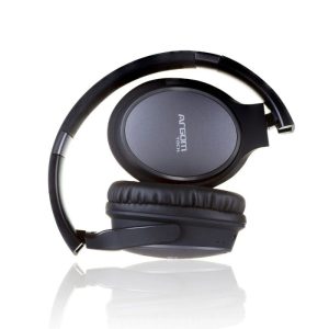 Headset inalámbrico plegable con micrófono integrado y sonido HD.