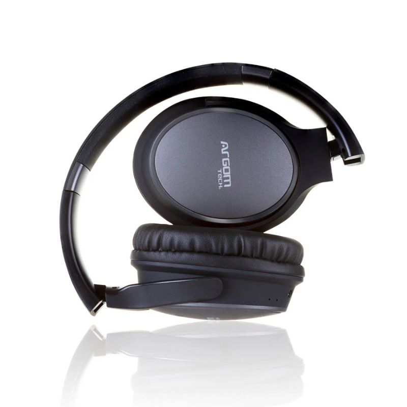 Headset inalámbrico plegable con micrófono integrado y sonido HD.