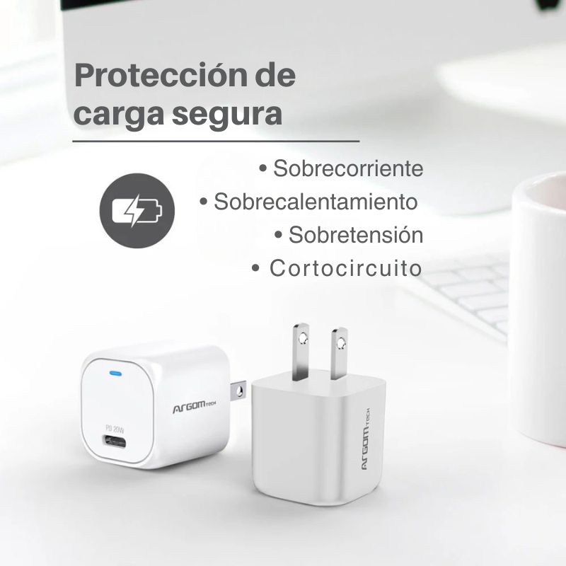 Cargador portátil ultraligero con protección inteligente.