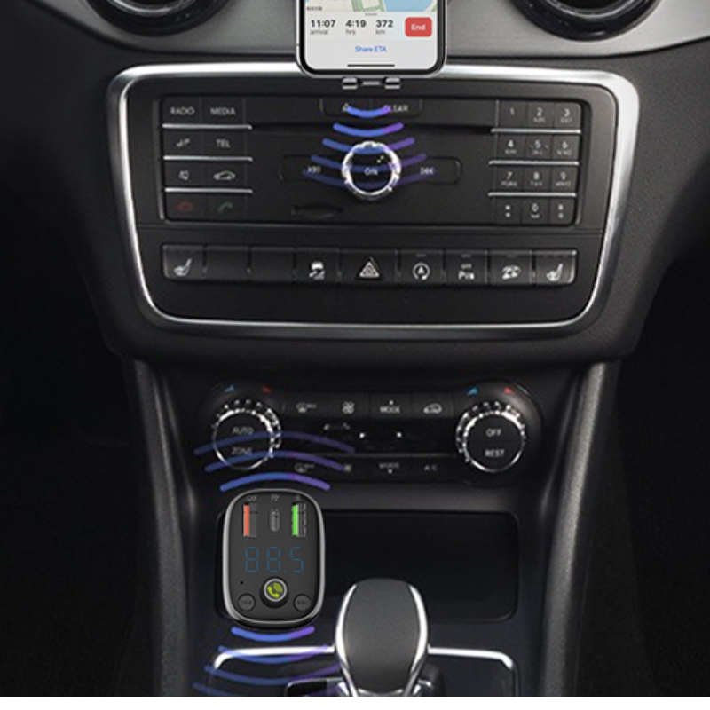 cargador de carro bluetooth 5.0 transmisor FM para carro con cargador.