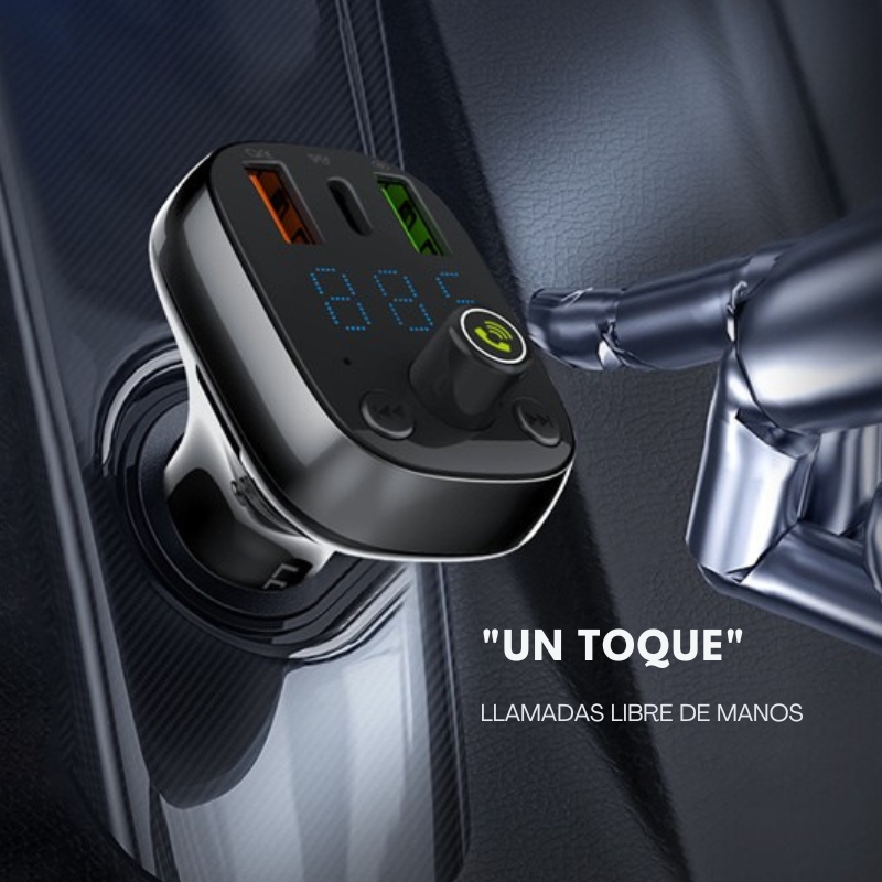 cargador de carro bluetooth 5.0 transmisor FM para carro con cargador.