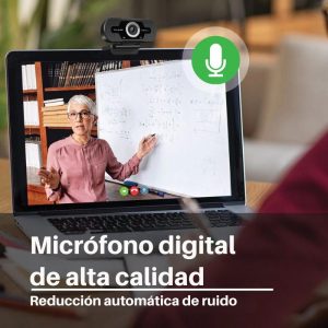 Webcam CAM40 Full HD 1080P con micrófono integrado, lente gran angular y clip universal para laptops y monitores.