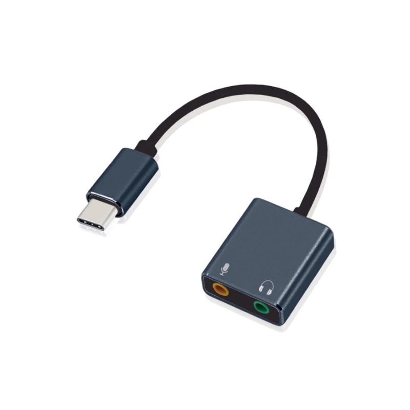 Adaptador ArgomTech USB Type-C a salida estéreo de 3.5mm y entrada de micrófono
