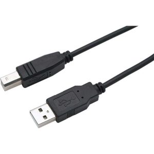 Cable USB A/B para impresora de 10ft, ideal para conexiones rápidas y estables entre PC y dispositivos periféricos.