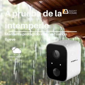 Cámara de seguridad WiFi Convoy 90 Full HD con batería recargable, visión nocturna y control por app para uso interior o exterior.