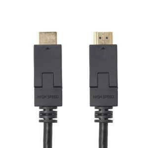 Cable HDMI a HDMI de 6ft con conectores giratorios 180°, versión 2.0, compatible con 4K UHD, 3D y Ethernet, ideal para espacios reducidos.