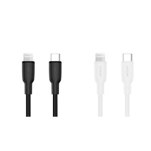 Cable Tipo-C a Lightning de silicona ultra flexible, con carga rápida de 30W, libre de enredos y compatible con dispositivos Apple.