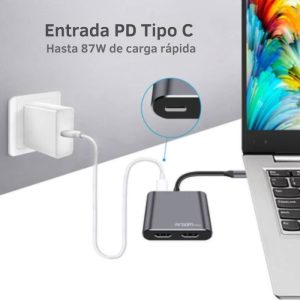 Adaptador One Axess 4 en 1 USB-C con doble HDMI 4K