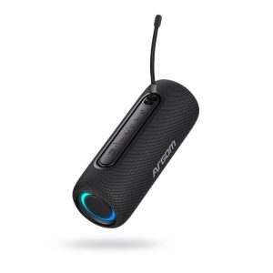 Bocina Radyon X32 con 20W RMS, luces LED multicolor, Bluetooth 5.3, TWS, batería de larga duración y resistencia IPX5 para exteriores