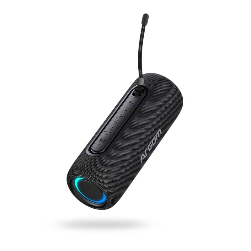 Bocina Radyon X32 con 20W RMS, luces LED multicolor, Bluetooth 5.3, TWS, batería de larga duración y resistencia IPX5 para exteriores