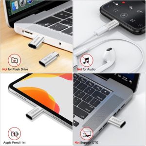 El Enkay AT120 no es compatible con funciones OTG (video, audio, auriculares, Apple Pencil 1ª gen., mouse, teclado, memorias USB, impresoras, cámaras, micrófonos, etc.).
