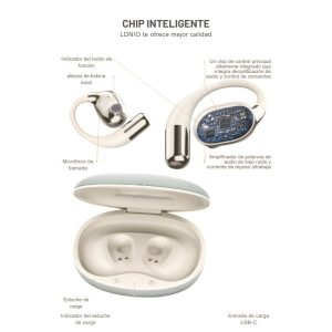 Audífonos LDNIO T11 mostrando su diseño compacto y controles táctiles.
