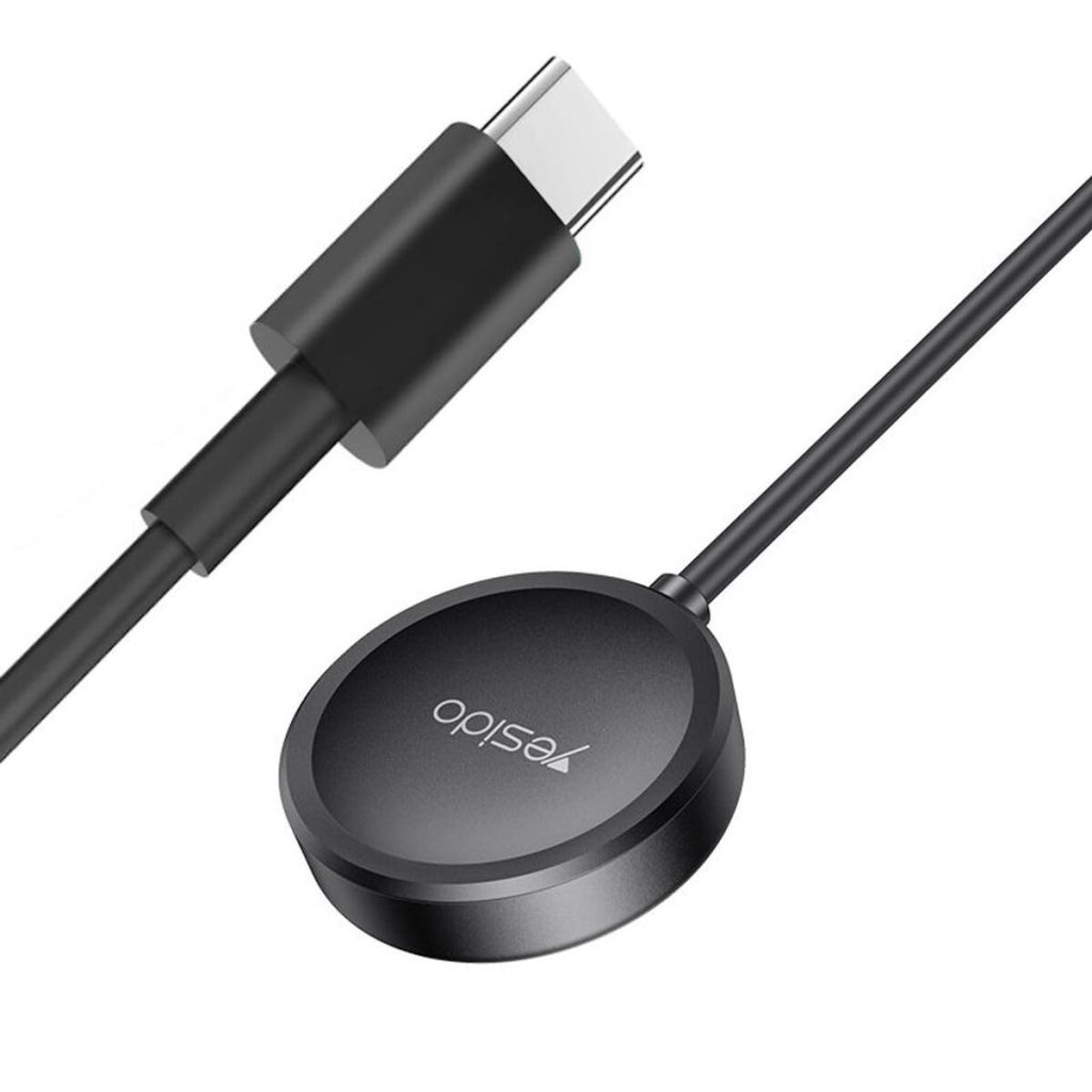 Cargador magnético Yesido CA162 negro para Samsung Galaxy Watch con conector USB-C
