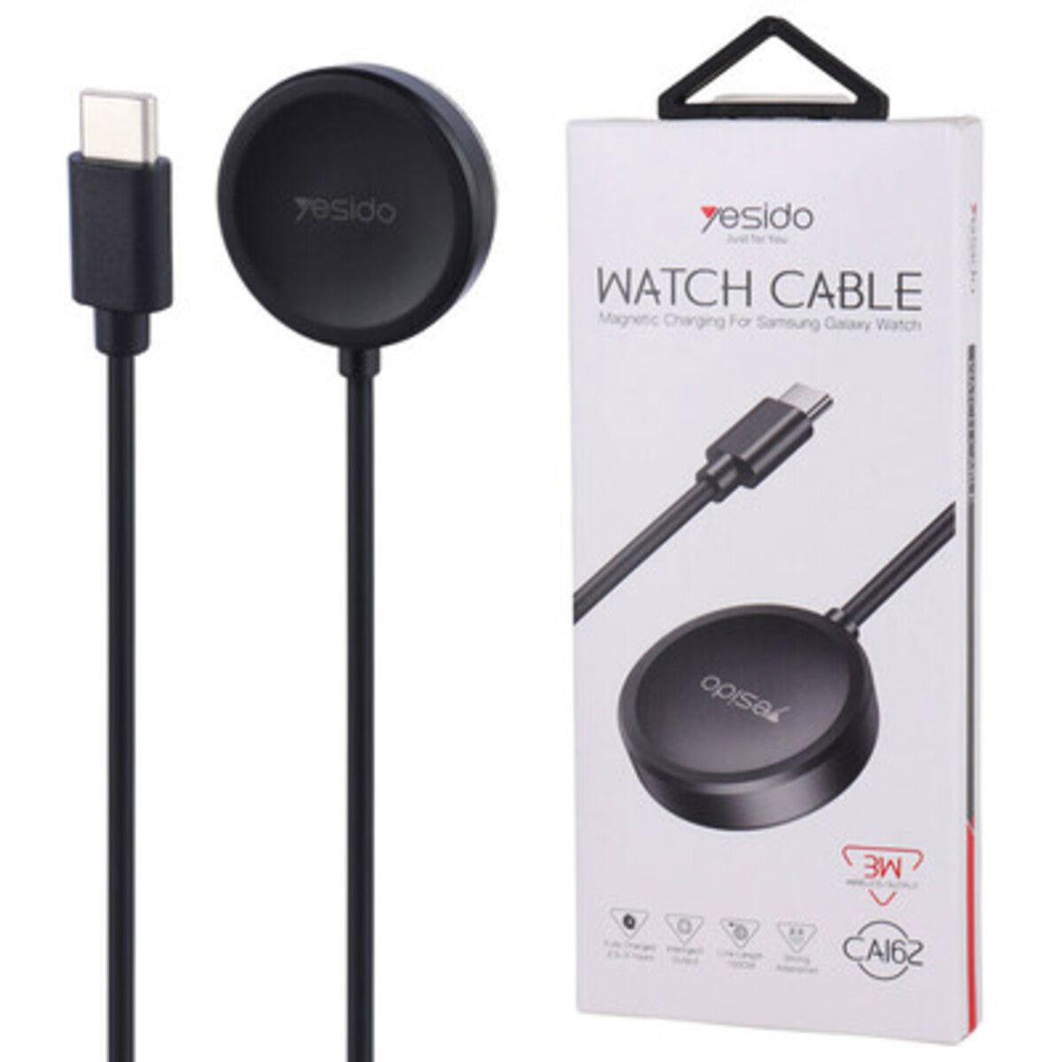 Empaque y cargador Yesido CA162 con conector USB-C