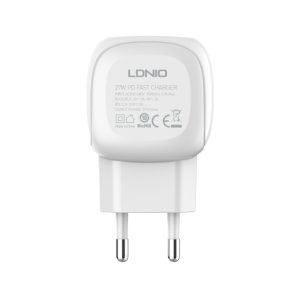 Cargador de casa LDNIO A1206C PD 27W con puerto USB-C.