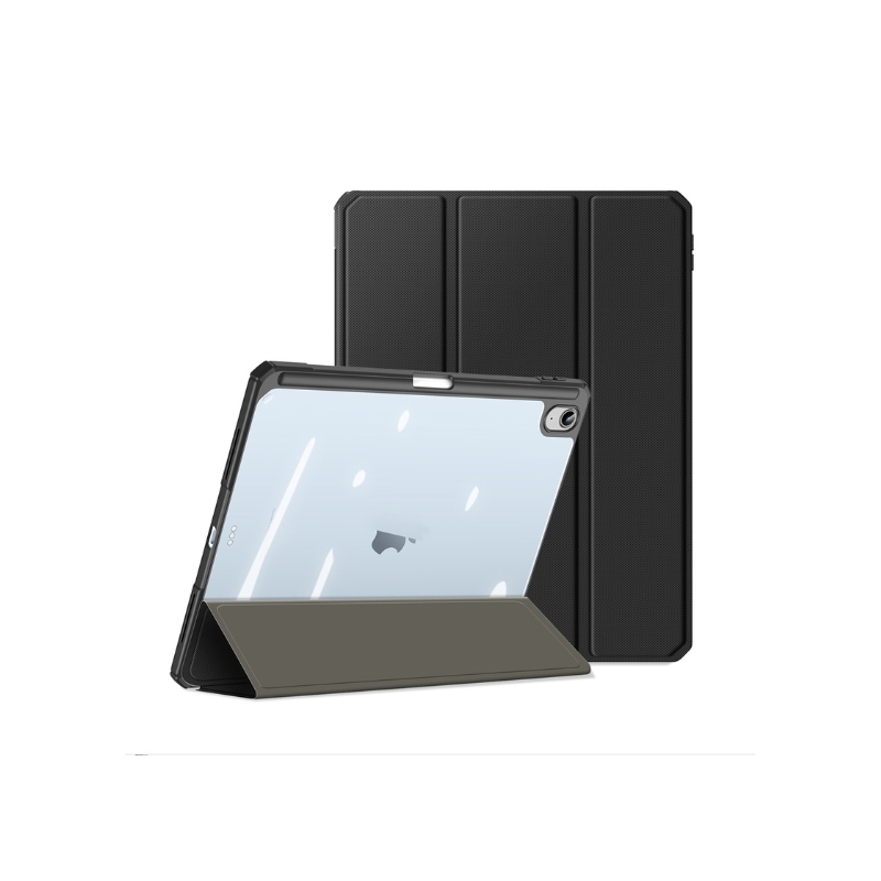 Funda Dux Ducis Toby Series para iPad en acabado cuero, con dise&ntilde;o elegante, soporte plegable y protecci&oacute;n antideslizante para tablet.
