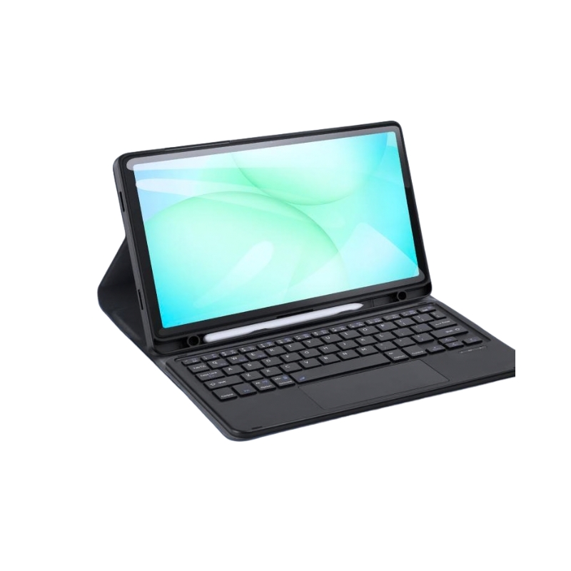 Funda DUX DUCIS TK Series para Samsung Galaxy Tab A11 Plus con teclado Bluetooth desmontable, touchpad integrado y diseño tipo cuero color negro.