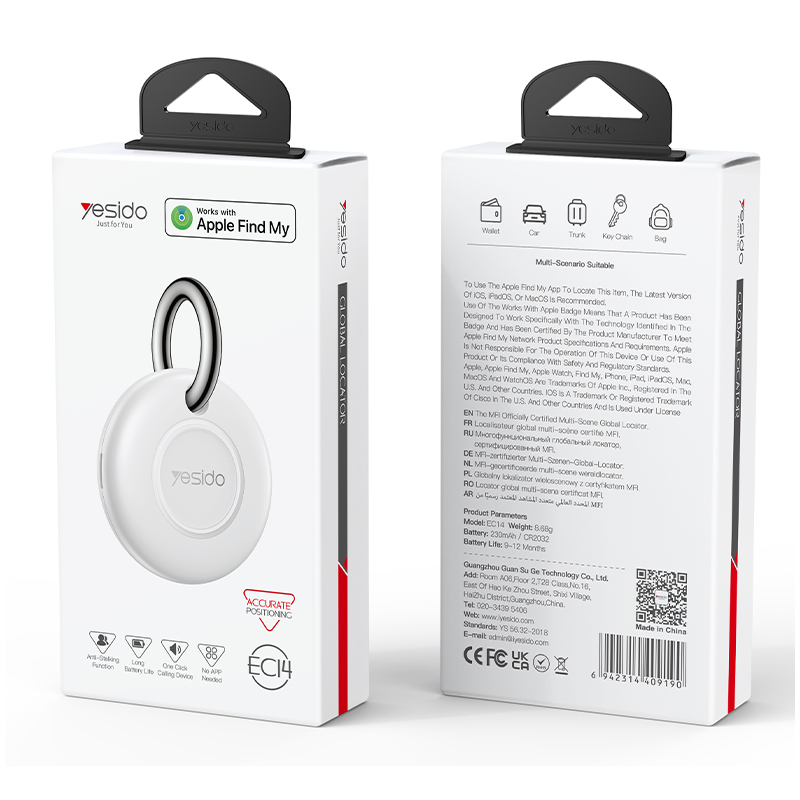 Localizador inteligente Yesido EC14 compatible con Apple find my – detalle del producto