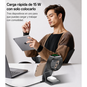 Cargador inalámbrico 3 en 1 Yesido DS25 15W – vista adicional