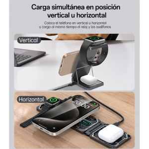 Cargador inalámbrico 3 en 1 Yesido DS25 15W – características destacadas