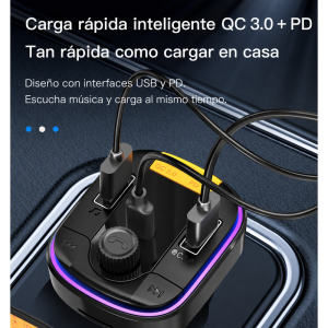 Transmisor FM Bluetooth Yesido Y45 43W con PD y QC 3.0 – vista adicional
