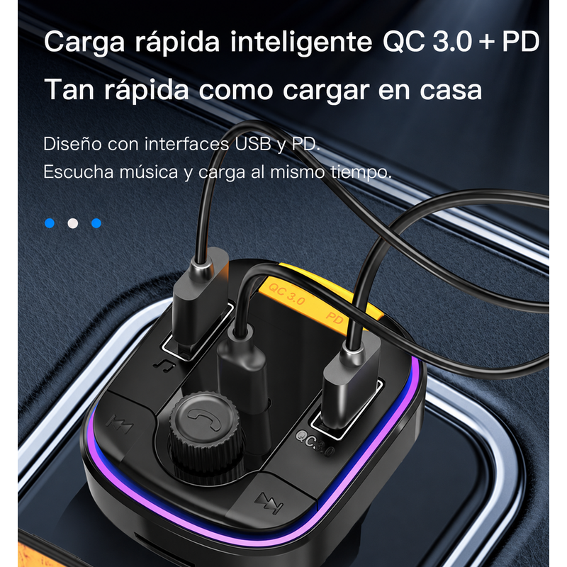 Transmisor FM Bluetooth Yesido Y45 43W con PD y QC 3.0 &ndash; vista adicional