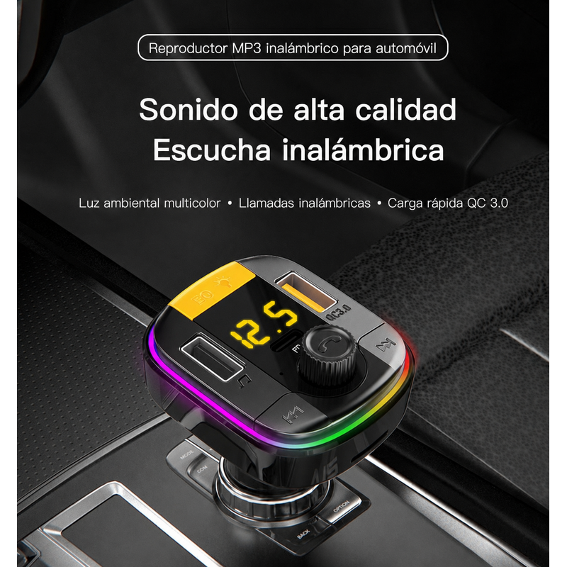 Transmisor FM Bluetooth Yesido Y45 43W con PD y QC 3.0 – características destacadas