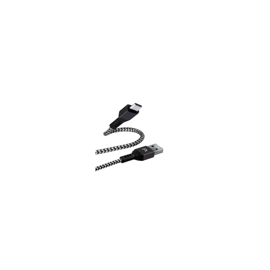 Cable ArgomTech Dura Form USB-A a USB-C negro con nylon trenzado.