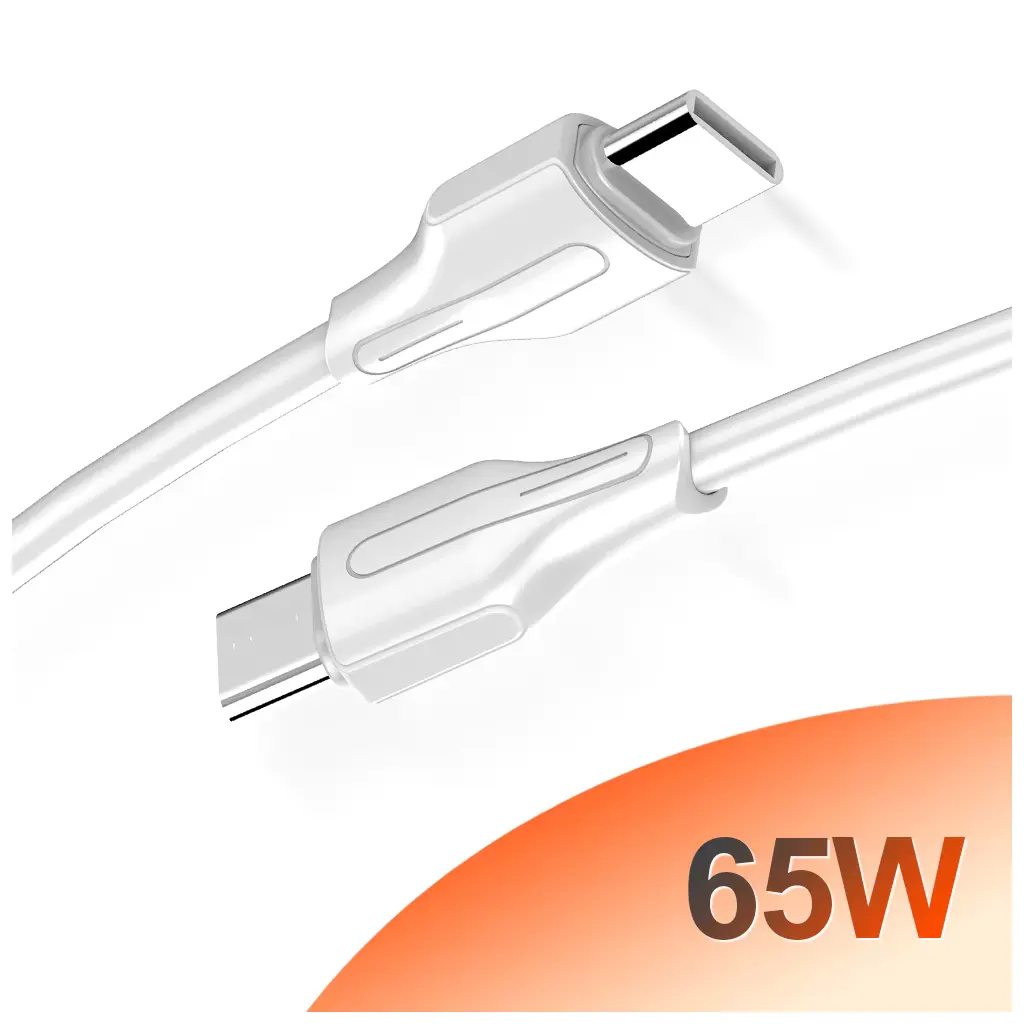 Conectores USB-C del cable LDNIO LC121C compatible con carga r&aacute;pida de hasta 65W.