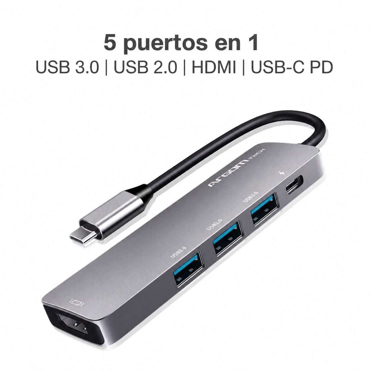 Hub ArgomTech One Axess USB-C 5 en 1: 5 puertos en 1