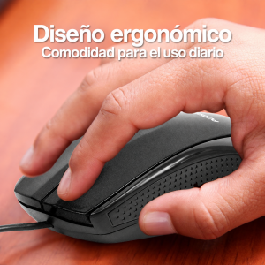 Mouse USB ArgomTech MS14 negro: Diseño ergonómico