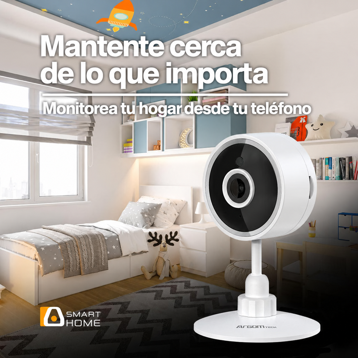 C&aacute;mara Wi-Fi ArgomTech Convoy 10 2K para interiores: Mantente cerca de lo que importa