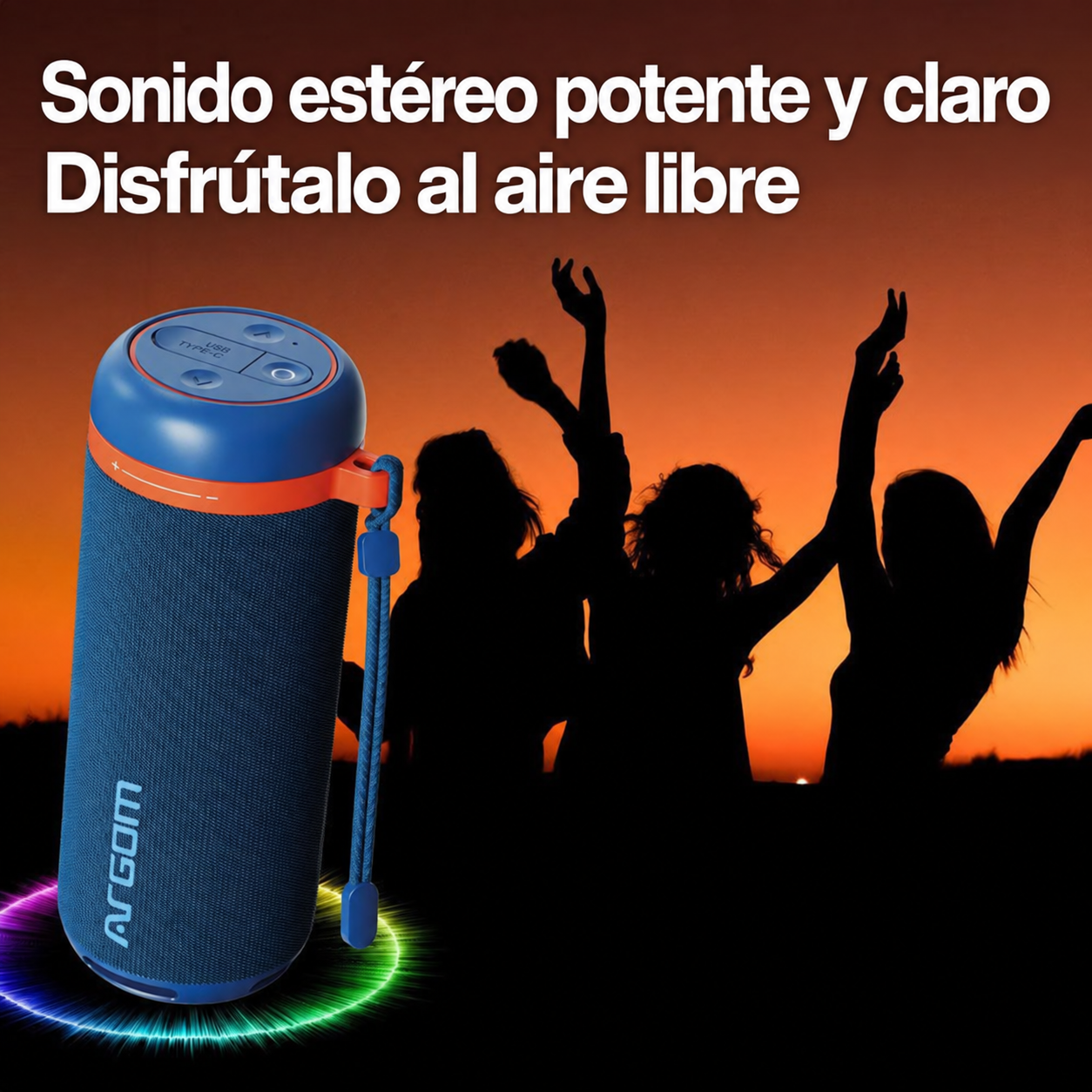 Bocina Bluetooth ArgomTech Radyon X10 azul: Sonido est&eacute;reo potente y claro