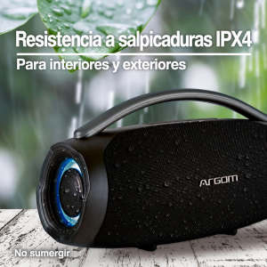 Bocina Bluetooth ArgomTech Radyon X49 de 70 W: Resistencia a salpicaduras IPX4