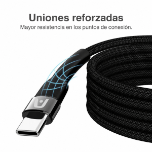 Cable USB-C ArgomTech Dura Speed de 240 W y 1,8 m: Uniones reforzadas