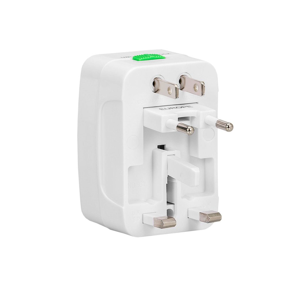 Adaptador de viaje universal ArgomTech blanco: detalle del producto