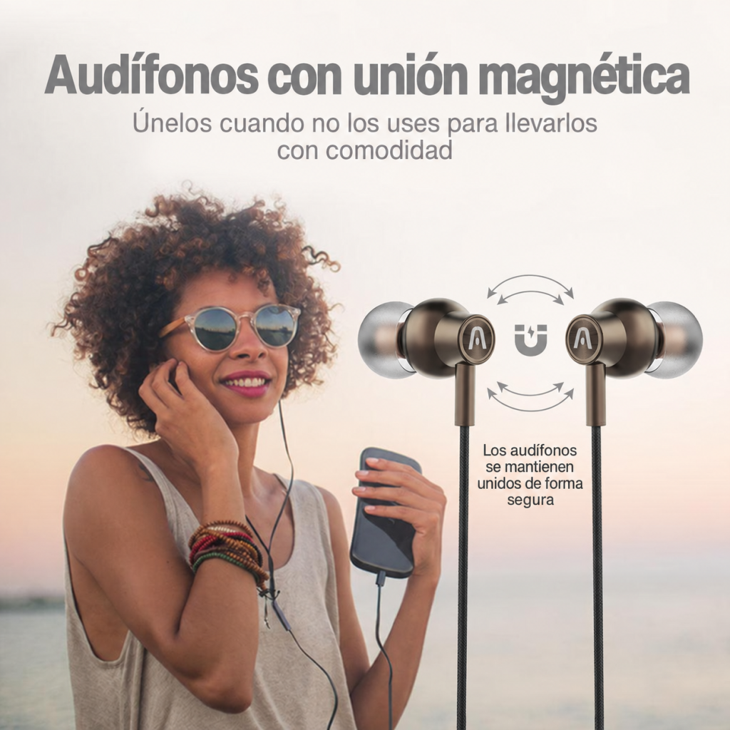 Audífonos ArgomTech Core USB-C color café: Audífonos con unión magnética