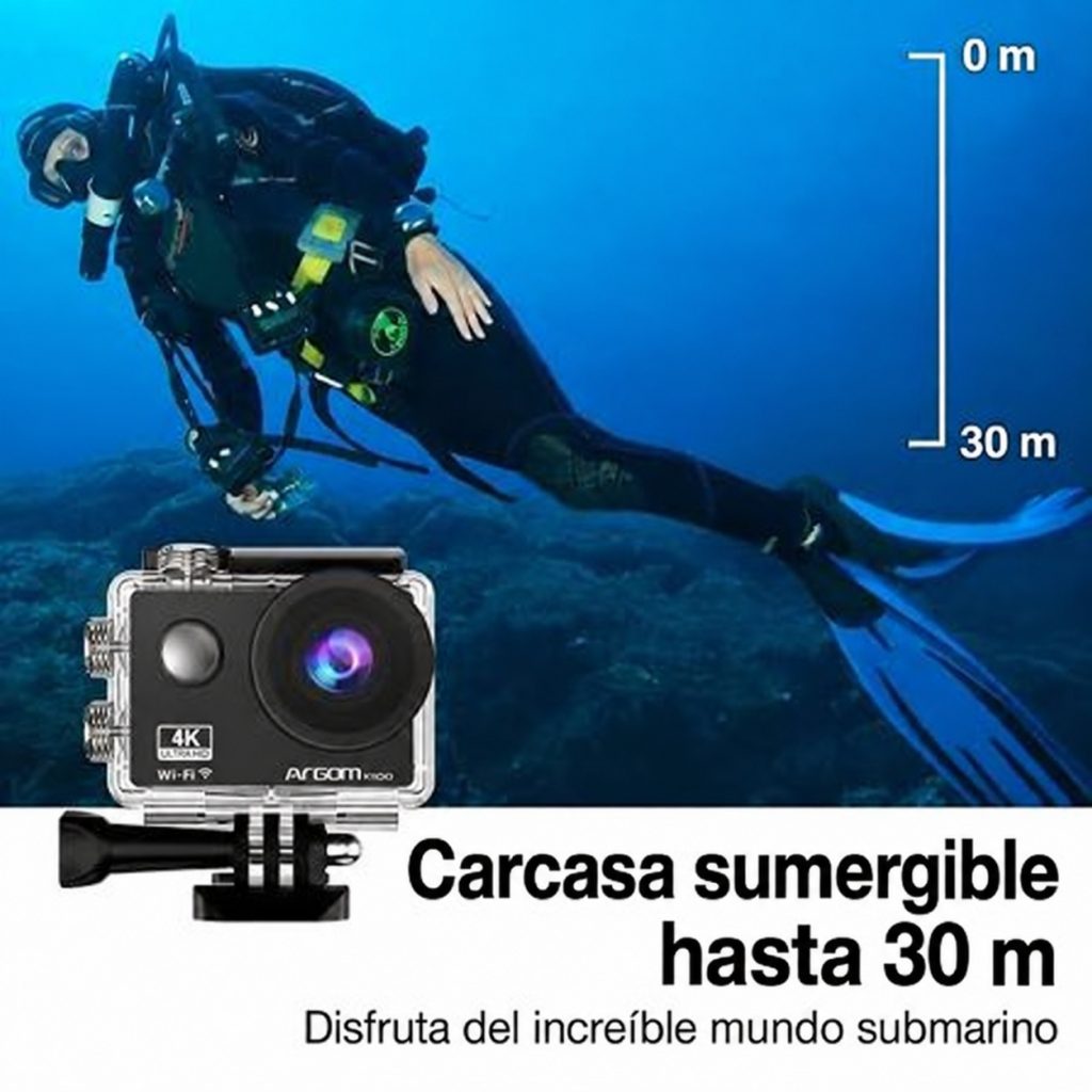 Cámara ArgomTech Epic Cam 80 — carcasa sumergible hasta 30 m