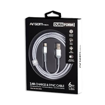 Cable ArgomTech USB-A a Lightning blanco de 1,8 m &mdash; SKU OTTOS 36944