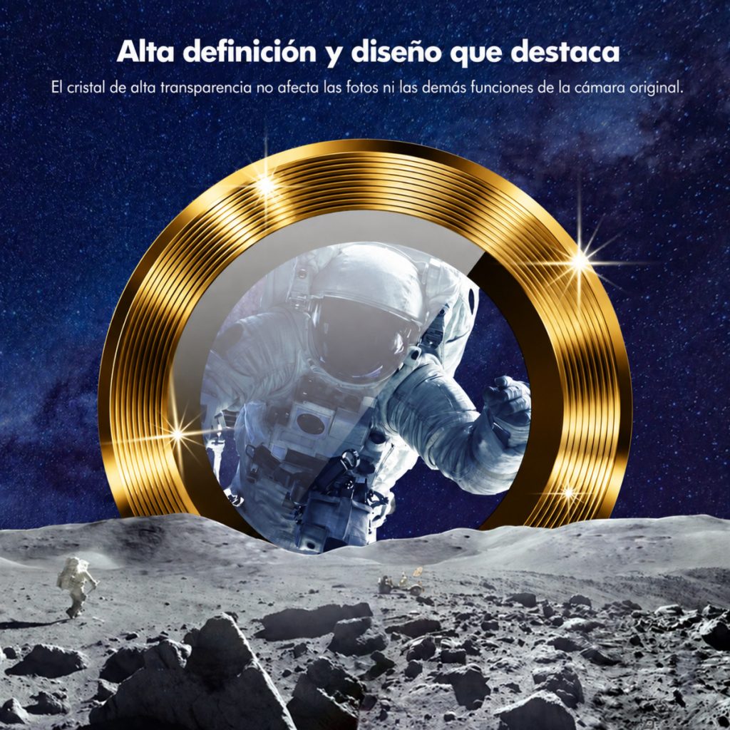 Protector Enkay S26 Ultra dorado instalado en las cámaras