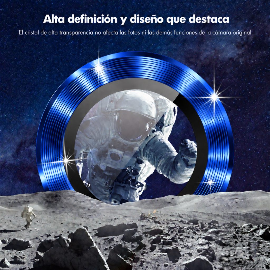 Protector Enkay S26 Ultra azul instalado en las cámaras